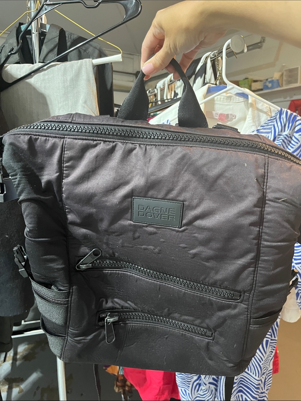 Dagne Dover Black Men’s Laptop Backpack Tote
